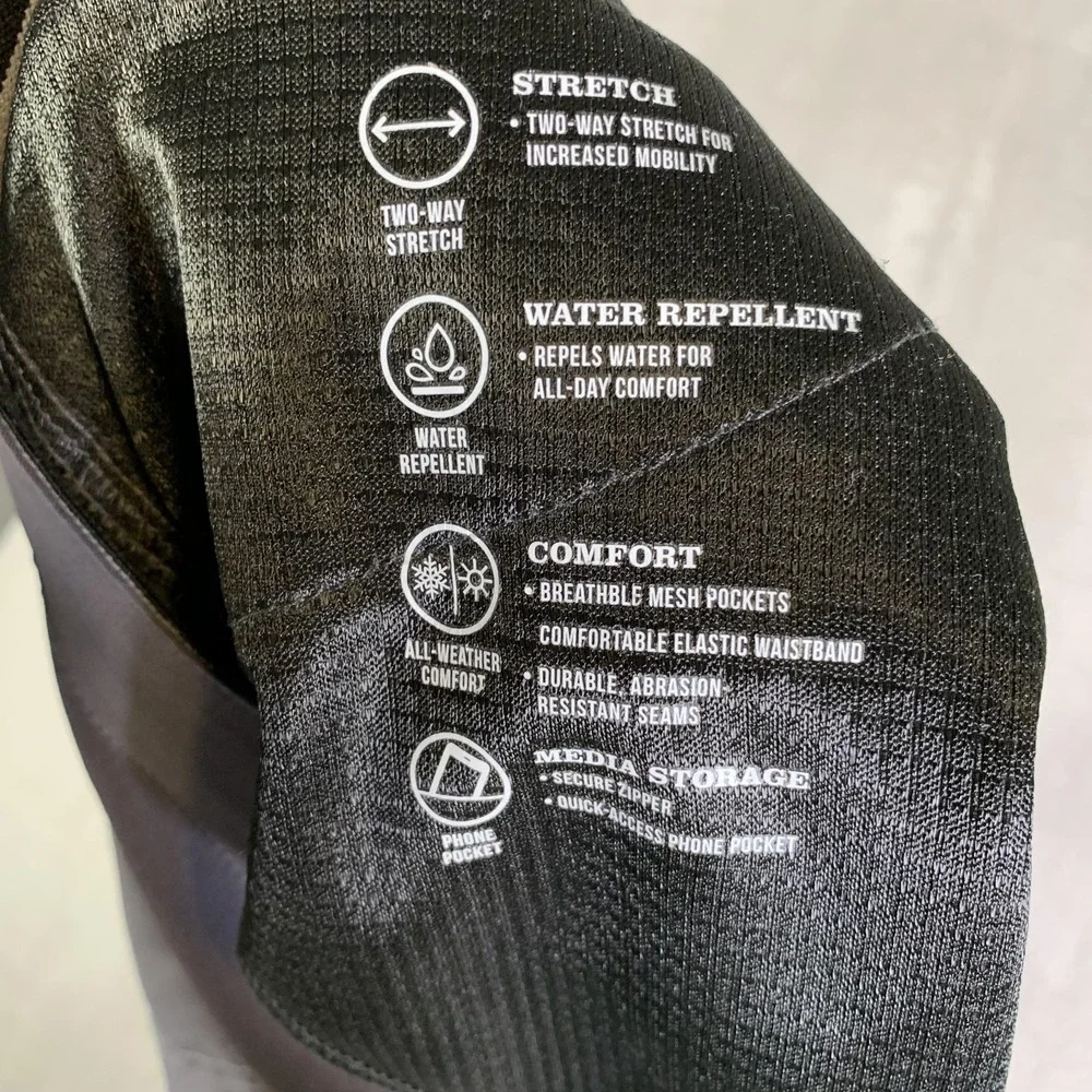 Orvis Pants Mens 40x30 Gray Stretch Hiking Water Repellent Zip Pockets Travel